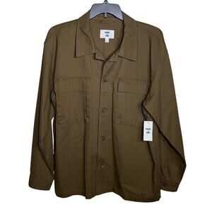 Mode of One Men's Relaxed-Fit Utility Shirt Jacket Deep Army Brown Large $70
